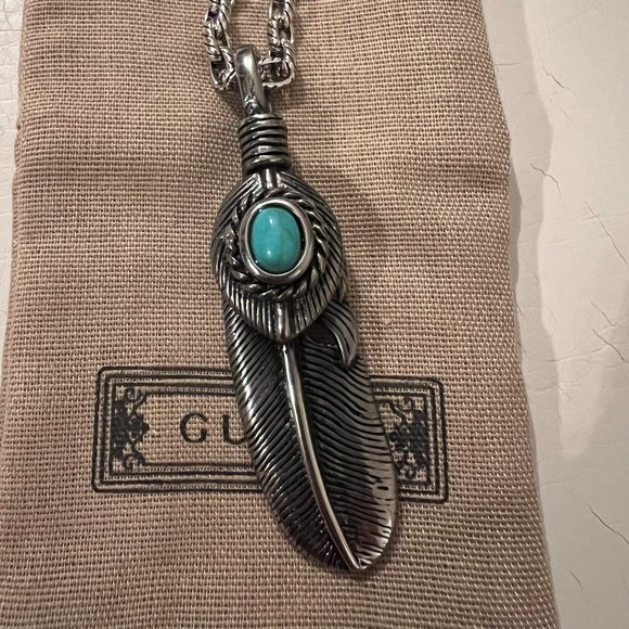 GUCCI silver feather necklace - Picture 2 of 5